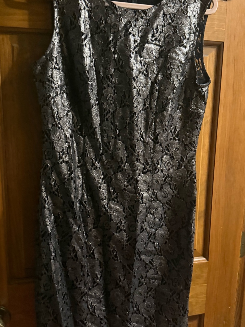 White House Black Market NWT size 12 Black Floral Lace Midi Dress
